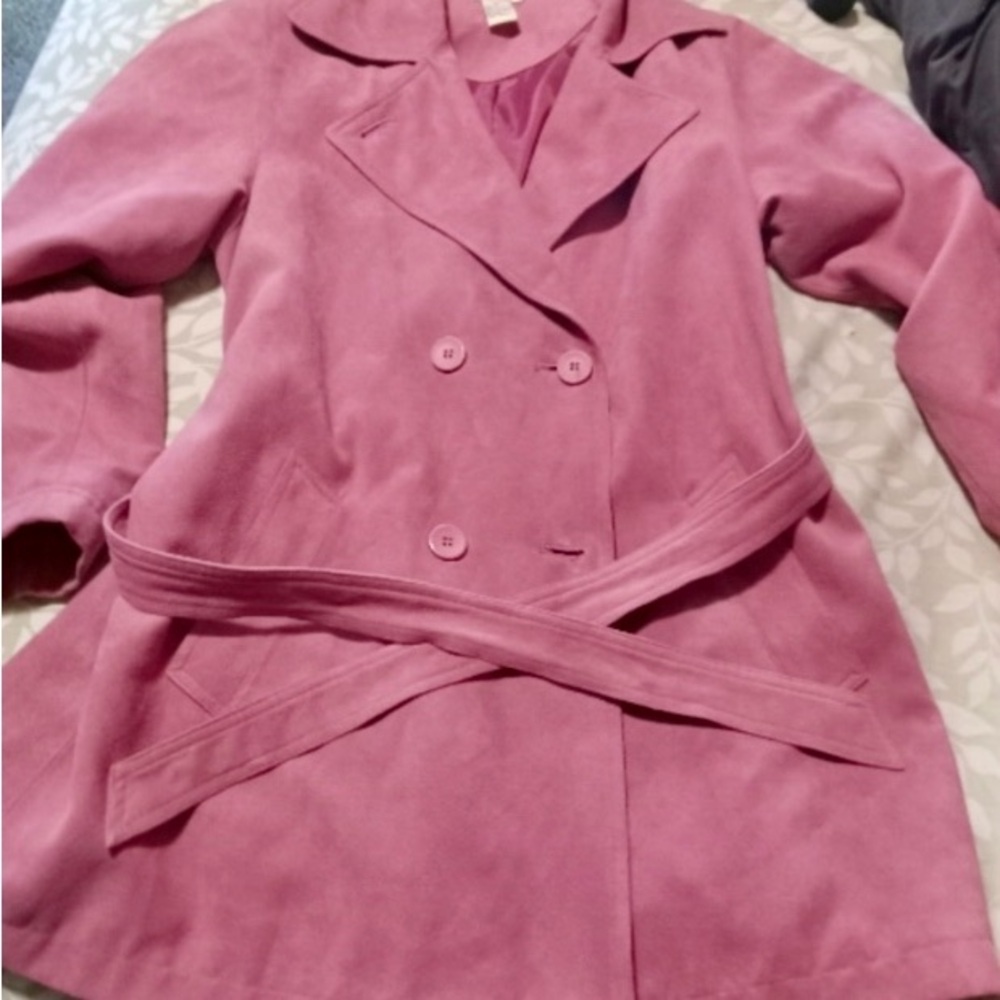 Women's Pink Double-Breasted Coat